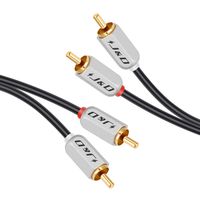 J&D 2RCA to 2RCA Cable, RCA Cable Gold-Plated PVC Jacket Heavy Duty 2 RCA Male to 2 RCA Male Stereo Audio Cable - 3 Feet