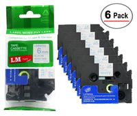 6/Pack - Premium Compatible with Brother TZe-213 Blue on White 1/4 p-Touch Label Tape, 6mm Laminated replacment TZe213 Tape, TZ213 0.23" Blue Ink on White Label with Color/Size Guide.