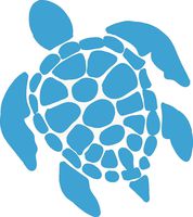 Sea Turtle Vinyl Decal - 8 Inches - For Cars, Trucks, Windows, Laptops, Tablets - High Quality, Outdoor-Grade 2.5mil Thick Vinyl - Sky Blue