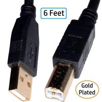 Gold Plated PC Computer USB Data Transfer Cable For Yamaha PSR-E243, PSR-E333, PSRE333, PSR-E403 61-Key Portable Keyboard, Yamaha YPG-235 76-key Portable Keyboard. 6 Ft. long. (From Magik Fulfillment)