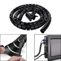 Cord Management Organizer, Pikabo Cable Coiled Tube Sleeve Covers Wire Behind Mount TV, Desk, Computer, PC, or Entertainment System. (2M28MM)