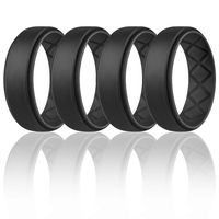 Egnaro Silicone Wedding Ring for Men, Breathable Mens' Rubber Wedding Bands, Size 8 9 10 11 12 13, for Crossfit Workout