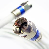65ft White Outdoor & in Wall Quad Shield RG6 Cable 18AWG 3Ghz 75 Ohm DirecTV Satellite Approve Weather Seal All Brass CONNECTORS UL ETL CL2 Cut to Order Assembled in USA by PHAT SATELLITE INTL