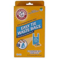 Arm & Hammer 71041 Easy-Tie Waste Bags, Blue, 75-Pack