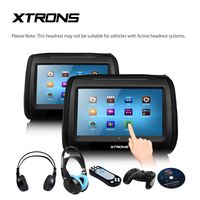 XTRONS Black 2X Twin Car headrest DVD Player 9" HD Touch Screen with FM Game Disc Mp3 IR Headphones