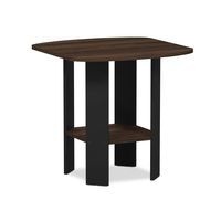 FURINNO Simple Design End/SideTable, 1-Pack, Columbia Walnut/Black
