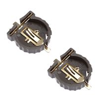 uxcell 3V CR/LIR1220 Horizontal Coin Button Battery Holder Brown Container Case 2Pcs
