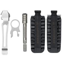 LEATHERMAN - 42 Piece Bit Kit Set + Leatherman Bit Driver Extender - Silver + Leatherman Removable Pocket Clip & Quick-Release Lanyard Ring