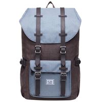 KAUKKO Laptop Outdoor Backpack Travel Hiking Camping Rucksack Casual College Daypack Fits 15" (GREYCOFFEE)