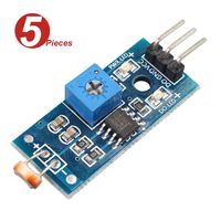 WINGONEER 5Pcs Digital Light Intensity Sensor Module Photo Resistor Photoresistor for Arduino UNO