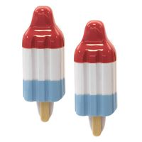 O2COOL Boca Clips Beach Towel Clips - Red White And Blue Popsicle