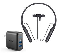 Sony WI-C600N Wireless Noise Canceling in-Ear Headphones Bundle with Dual USB Wall Charger - Black