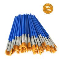 100 Pcs Flat Paint Brushes Set Kids Nylon Hair Acrylic Small Oil Watercolor Artist Painting Kits Bulk for Children