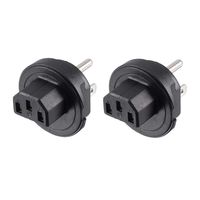 uxcell IEC320 C13 to Male US NEMA 5-15R Plug AC Power Adapter Converter Black 2 Pcs