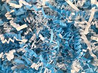 Baby Boy Blend - Light Blue and White - 7.5 oz. Crinkle Cut Paper Shred Gift Basket Package Grass Filler Bedding Shower