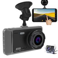 Dash Cam, 1080P Front and Rear Dual Dash Camera with Full HD 4" LCD Screen, 170° Wide Angle Lens Dashboard Camera with G-Sensor, Loop Recording, Rear View and Motion Detection