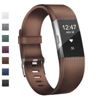 Wekin Replacement Bands Compatible with Fitbit Charge 2, Adjustable Silicone Sport Accessory Wristband Straps for Charge 2 HR Fitness Tracker Small Large Women Men