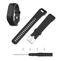 ECSEM Replacement Soft Silicone Bands and Straps Compatible with Garmin vivosmart HR+ ONLY (not for vivosmart hr) (Black)