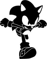 SEGA SONIC THE HEDGEHOG RUNNING LOGO VINYL STICKERS SYMBOL 5.5" DECORATIVE DIE CUT DECAL FOR CARS TABLETS LAPTOPS SKATEBOARD - BLACK