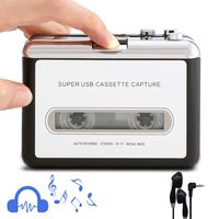 Retround Cassette Player Portable Walkman Cassette Tape Player Tape Converter to MP3/WAV/CD via USB, with Earphones Compatible with Laptops/PC