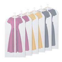 Univivi Hanging Garment Bag 48 inch Suit Bag for Storage(Set of 6) Washable Clear Lightweight Garment Bags for Long Dress Dance Costumes Suits Gowns Coats