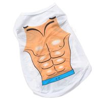 haoricu Puggy Clothes, Pet Dog Summer Ventilate Vest Casual T-Shirt Chest Muscle Bikini (L, B)