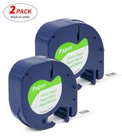 Label Orison Replace DYMO LT Paper Label Tape 10697 91330 S0721510 Letratag Self-Adhesive Black on White for LT-100H LT-100T Label Maker,1/2 Inch(12mm) x13 Feet(4m),2Pack