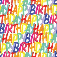 Jillson & Roberts Bulk Gift Wrap, Rainbow Birthday, 1/4 Ream 208' x 24"