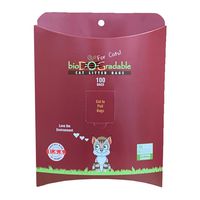 Cat Poop Litter Waste Bags - 100 Compostable Litter Bags Easy Tie Handles - Holds Up to 11 Lbs - 8 in by 16 in Alternative to Plastic Bags