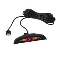 DEALPEAK Car Reverse Backup Radar System 4 Parking Sensors Kit Audio Rear Reversing Beeping Buzzer Alarm Kit LCD Display