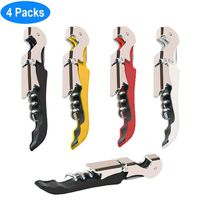 4 Packs Professional Waiter Corkscrew Wine Openers Set,Upgraded With Heavy Duty Stainless Steel Hinges Wine Key for Restaurant Waiters, Sommelier, Bartenders (Multi-Color 4 Packs)