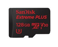 SanDisk 128GB Extreme Plus microSDXC UHS-I Memory Card with Adapter - 95MB/s, U3, V30, 4K UHD, Micro SD Card - SDSQXWG-128G-GN6MA