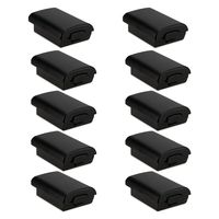 HQMaster 10 Pack Black Battery Cover Shell Case for Xbox 360 Wireless Controller