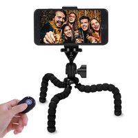 VIUME Phone Tripod, Portable and Flexible Camera Stand Holder with Wireless Remote and Universal Clip for Phone, Camera, Sports Camera GoPro (Small)