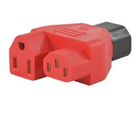 Conntek 30103 Y Male Plug Adapter IEC C14 To IEC C13 and U.S. 3 Pin Female Connector