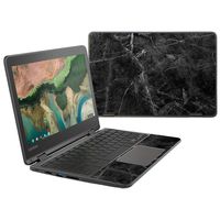 MightySkins Skin Compatible with Lenovo 300e Chromebook 11.6" (2018) - Black Marble | Protective, Durable, and Unique Vinyl Decal wrap Cover | Easy to Apply, Remove | Made in The USA