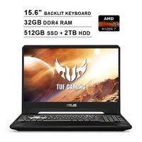 ASUS 2019 TUF 15.6 Inch FHD IPS Gaming Laptop (AMD Ryzen 7 R7-3750H up to 4.0 GHz, 32GB RAM, 512GB SSD + 2TB HDD, NVIDIA GeForce GTX 1650, RGB Backlit Keyboard, Bluetooth, WiFi, HDMI, Windows 10)
