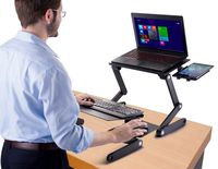 Standing Desk Adjustable Sit Stand Desk for Laptops & Desktops (Black)
