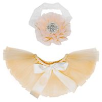 Newborn Girl Photography Outfits - Infant Photography Props/Baby Girl Photo Props - Beige Newborn Tutu Skirt and Headband Set