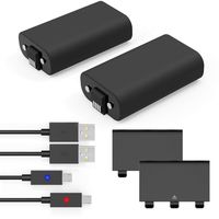 Xbox One Controller Battery Pack Compatible with Xbox One Play and Charge Kit, 2x1200mAh Rechargeable Battery Twin Pack for Xbox One with 5Ft/1.5M Micro USB Charging Cable for Xbox One/One S/One X