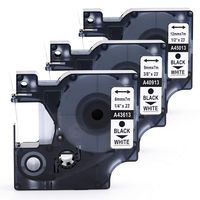 3 Pack Compatible DYMO D1 Label Tapes Black on White Cassette 45013 40913 43613 for Label Tape Dymo LabelManager 160 280 260P 360D 500TS LabelWriter 450 400 Duo Turbo