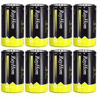 Rechargeable D Batteries 10,000mAh 8Pack - RayHom Rechargeable D Batteries 10,000mAh 1.2V Ni-MH High Capacity High Rate D Cell Size Battery with Box (8 Pack)
