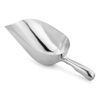 New Star Foodservice 34561 One-Piece Cast Aluminum Round Bottom Bar Ice Flour Utility Scoop, 38-Ounce, Silver
