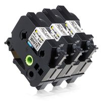 3 Pack Ptouch TZe Tape 24mm 1 Inch Laminated Black on White Compatible with Brother P-Touch Label Maker Tape TZe251 TZ251 TZe-251,1" (24mm) x 26.2 ft (8m)