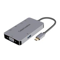 USB C Hub, CableCreation USB Type C to HDMI, VGA, Ethernet, USB C PD Port,2 USB 3.0 Portable Adapter, Compatible with MacBook Pro 2019/2018, iPad Pro 2018, Galaxy S10/ S10 +, LG G5, Aluminum, Gray