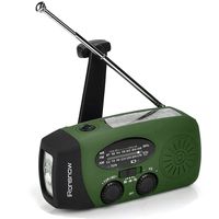 iRonsnow Upgraded Version IS-088U+ Dynamo Solar Hand Crank Self Powered AM/FM/NOAA Weather Radio with LED Flashlight and 1000mAh Emergency Power Bank (Green)
