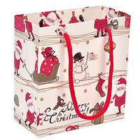 Christmas Gift Bags, Yoption 12 Pack Elegant Gift Bags with Handles Holiday Craft Bags Cartoon Candy Gift Bags (Small)