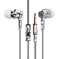 New Fashion Design Nylon Braided Crack Earphone Cloth Rope Earpieces Stereo Bass MP3 Music Headset with Microphone for Cellphone MP3 MP4 (White)