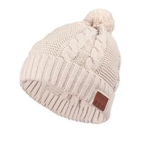 Pococina Upgraded 4.2 Bluetooth Beanie Hat Pom Pom Winter Knit Music Hat Cap Wireless Headphones Bluetooth Hat with Stereo Speaker Built-in Mic Birthday Gifts for Women Teen Girls - WM5 Khaki