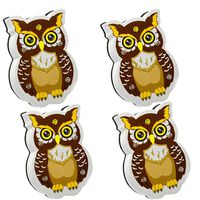 WEKOIL Magnetic Dry Erase Erasers Whiteboard Eraser Chalkboard Eraser Cute Owl Erasers with Felt for Students Teachers Classroom Office Home Pack of 4